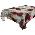 thumbnail image 4 of YAZAOO Square Tablecloth Red and White Roses Rings Pattern Tableclothes, 4 of 9
