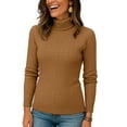 thumbnail image 4 of Sweaters for Women Long Sleeve Trendy Jumper Knitted Pullover Winter Fall Soft Warm Sweater Tops Brown M, 4 of 4