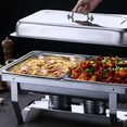thumbnail image 3 of Stainless Steel Food Catering Warmer, Foldable Chafer Server Dish, Modern Buffet Chafing Set with Heat Preservation for Gathering, Outdoor Wedding, 3 of 7