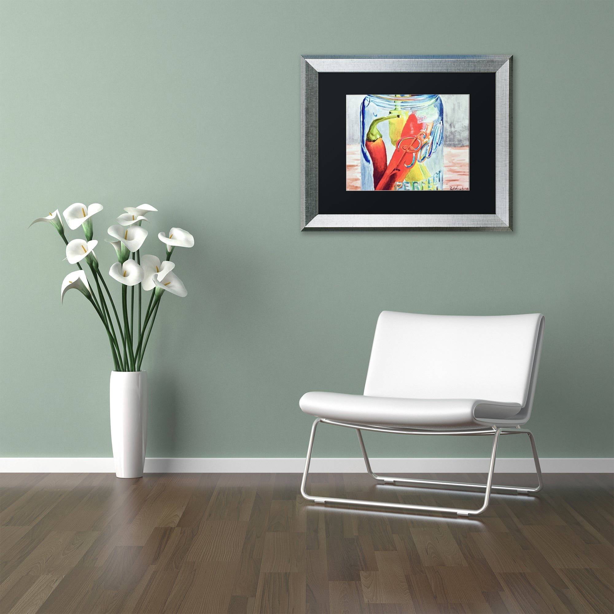 Trademark Fine Art "Black Eyed Susan" Canvas Art by Jennifer Redstreake Black Matte, Silver Frame