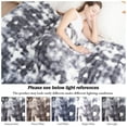 thumbnail image 5 of VK·LIVING Faux Rabbit Fur Reversible Throw Blanket,Super Soft 3D Striped Fuzzy Cozy Thick Ribbed Blankets,Tie-Dye Gray,90"x 90", 5 of 11
