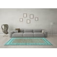 thumbnail image 3 of Ahgly Company Indoor Square Oriental Light Blue Traditional Area Rugs, 8' Square, 3 of 4