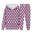 thumbnail image 4 of Girls Cute 2 Piece Outfits Sweatsuit Kids Fleece Hoodies Sweatshirt and Sweatpants Set Fall Tracksuit with Pockets New Girls 2 Piece Pajama Set Cute Wine 3-4 Years, 4 of 5