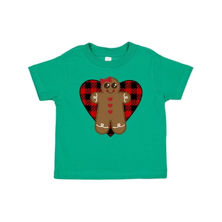 

Inktastic Christmas Buffalo Plaid Gingerbread Cookie Gift Baby Girl T-Shirt