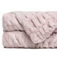 thumbnail image 3 of Chanasya Ruched Royal Faux Fur Throw Blanket - Fuzzy Plush Elegant Blanket for Sofa Chair Couch and Bed with Reversible Velvet Blanket (50x65 Inches) Tan Rose, 3 of 3