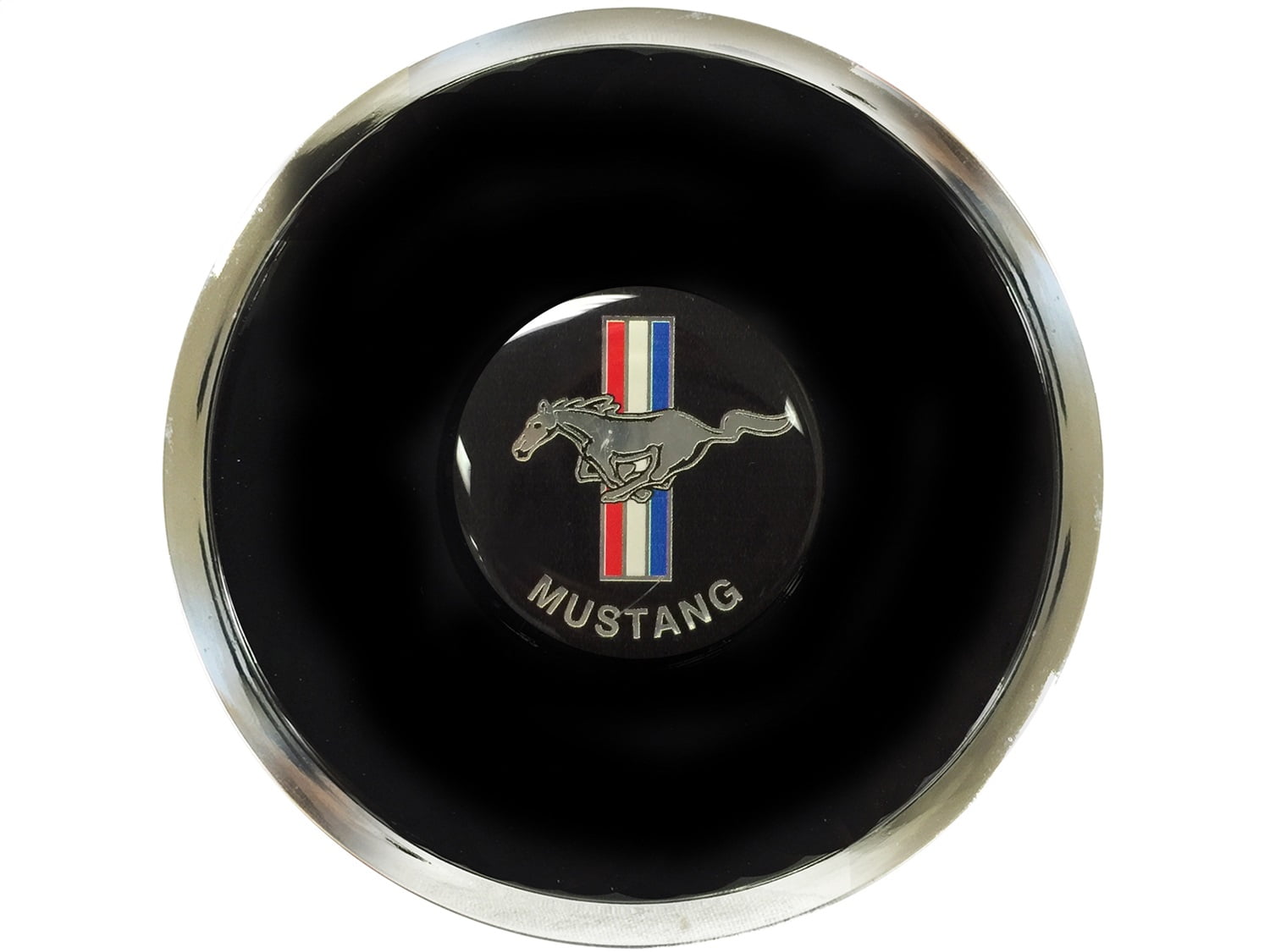 VSW Steering Wheels S6 Horn Button; w/Ford Mustang Black Running Pony