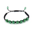 thumbnail image 1 of Nvzi Pulsera de cuentas hecha a mano, adecuada, pulsera tejida de piedra natural redonda colorida (verde), 1 of 3