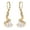 White, variant on Womens Earrings Dangly Faux Pearl Lever Back Earring Spiral Cubic Zirconia Crystal Gold Plated