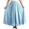 thumbnail image 4 of Women's Stretchy Waist Flowy Midi Skirt For Daily Wear Vacation Dance Comfortable Elastic High Waist Long Skirt Basic Solid Color Casual Boho Skirt Short Skirt Can Can Skirt Skirt with Shorts, 4 of 6