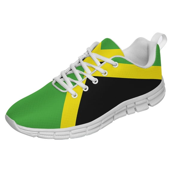 Men Women Jamaican Shoes Unisex Adult Running Shoes Breathable Casual Sport Tennis Sneakers White Size 3.5