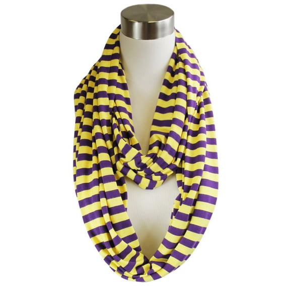 Infinity Cape May Striped Loop Scarf - Voilet/Yellow