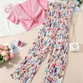 thumbnail image 2 of ZACPNCV Girls Jumpsuit Sleeveless Girl Casual Rompers Suspender Wide Leg Pants with Belt Jumpsuit Pink 16-17 Years, 2 of 7