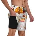 thumbnail image 2 of Kdxio Thanksgiving Print Men'S Swim Trunks With Compression Liner 7 Inch Inseam Quick Dry Swim Shorts, 2 of 7