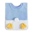 thumbnail image 4 of Babero impermeable para niños, delantal para lavarse la cara, cuello ajustable, toallas para saliva Pies de pato azul, 4 of 9