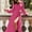 Hot Pink, variant on BZGTZT Long Sleeve Bridesmaid Dresses for Women 2024 V Neck Satin Formal Dresses Evening Gown with Slit
