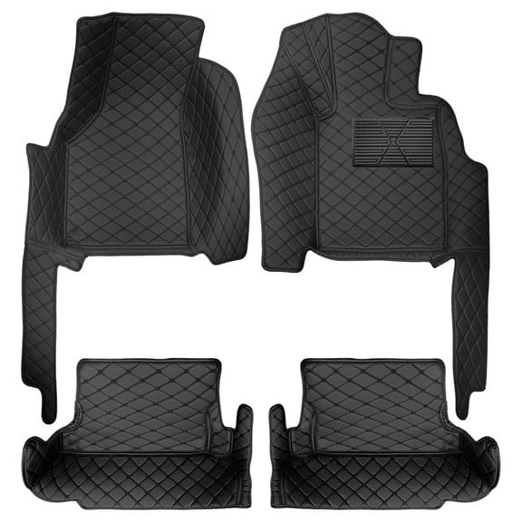 Tuqiang Floor Mats for Cars for Kia for Stinger 2018–2023 All Weather PU Leather Auto Liners Anti-Slip Automotive Floor Mats Black