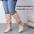 thumbnail image 5 of LOVE STEETLY Women's Extra Wide Calf Knee‑High Slouchy Boots, True Wide Width Kitten Heel Plus Size Comfort Boot., 5 of 7