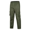 thumbnail image 3 of BiZtdJrK Men's Big and Tall Cargo Pants with Pockets Baggy Relaxed Fit Straight Leg Hiking Pant Solid Casual Elastic Waist Work Trousers, Army Green, XXXL, 3 of 10