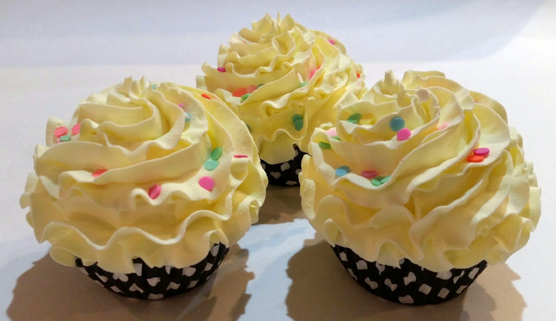 Buttercream Cupcakes with confetti Faux Cupcakes Fake unedible decor