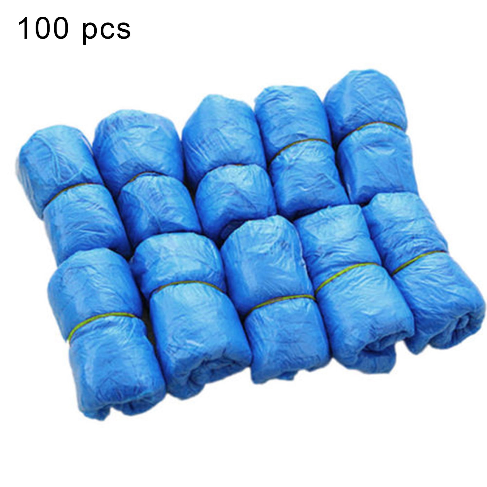 100Pcs Disposable Plastic Anti Slip Shoe Covers Cleaning Overshoes Protective 
