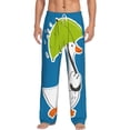 thumbnail image 2 of Lsque Goose Holding an Umbrella Print Men's Pajama Pants, Lounge Pant - Comfortable Home Wear,Elastic Waistband, Stylish Design-Small, 2 of 9