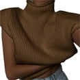 thumbnail image 6 of Douhoow Women Sweater Vest Turtleneck Sleeveless Knitted Tank Tops Fall Winter Knitwear, 6 of 6