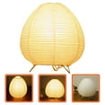 thumbnail image 4 of Rice Paper Table Lamp with Light Yellow Shade for Bedroom Use and Home Decoration 14.5x14.5x27 Inches, 4 of 10