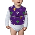 thumbnail image 6 of Bingfone Mess-Proof Baby Bib - Waterproof Bib For Baby Boy Or Girl With Food Catcher Pocket, Unisex-Purple Mardi Gras, 6 of 8