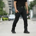 thumbnail image 4 of Tumotour Cargo For Men Zipper Pockets Outdoor Lightweight Hiking Tactical Pants Elastic Waist Multi Multifunctional Work Trousers, 4 of 7