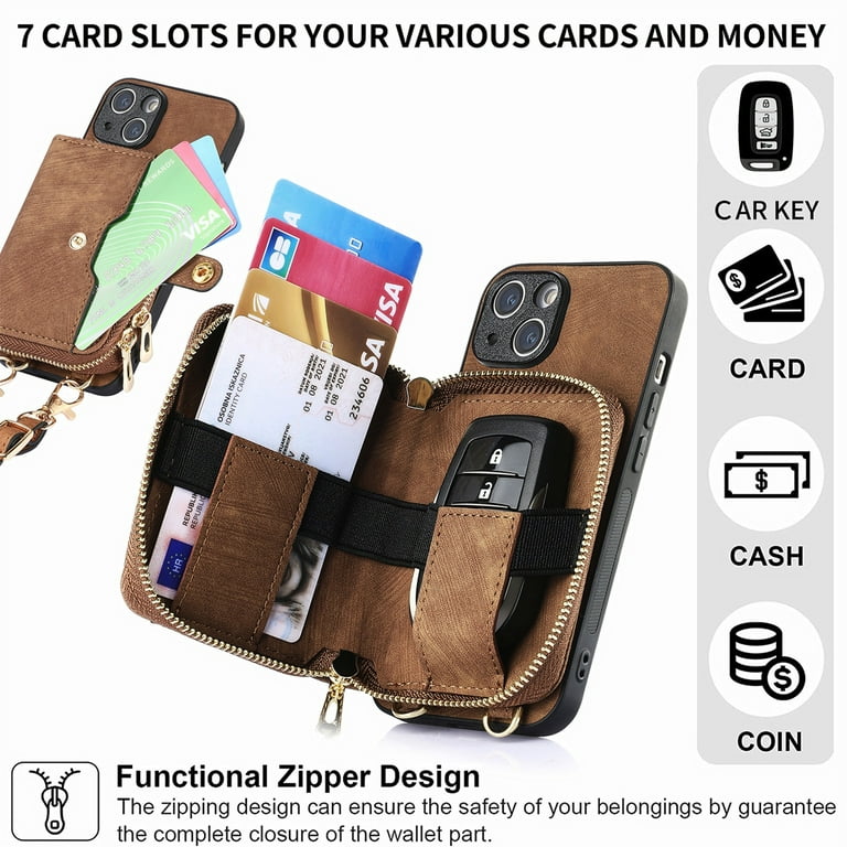 Dteck for iPhone 13 Wallet Case with Card Holder, iPhone 13 Phone