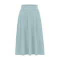 thumbnail image 3 of Women's A-Line Elastic High Waist Flare Work Midi Knee Length Stretchy Skirt Womens Spring/Summer Pull On High Waist Office Knee Length Pencil Skirts, 3 of 5