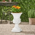thumbnail image 4 of Antique White Magnesium Oxide Planter - Elevated Garden Urn Pot, 11.75"x11.75"x19.50", Decorative Plant Pot for Outdoor Use, 4 of 8
