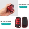 thumbnail image 4 of Key Fob Cover Compatible with Audi A1 A3 Q3 Q7 R8 A6L TT 3 Button Flip Key Keychain Case Holder Protector,A:red, 4 of 6