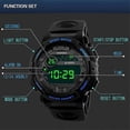 thumbnail image 3 of Reloj de hombre negro estilo militar, reloj deportivo digital resistente al agua., 3 of 3