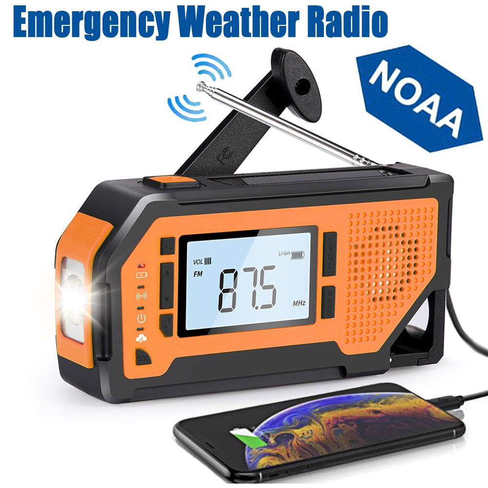 Emergency Weather Radio, Doosl FM/AM/Noaa Hand Crank Flashlight Solar