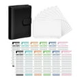 thumbnail image 4 of serony PU Leather Notebook Binder Clear Binder Pockets Budget Envelope Black, 4 of 9
