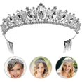 thumbnail image 2 of Bridal Crown Crystal Comb Hair Hoop Rhinestone Bride Headdress Wedding Hair Band Z, 2 of 4