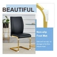 thumbnail image 5 of Llinc Store Set of 4 Black PU Simple Arch Dining Chair High Resilience Chairs with Arched Metal Gold Leg, 5 of 10