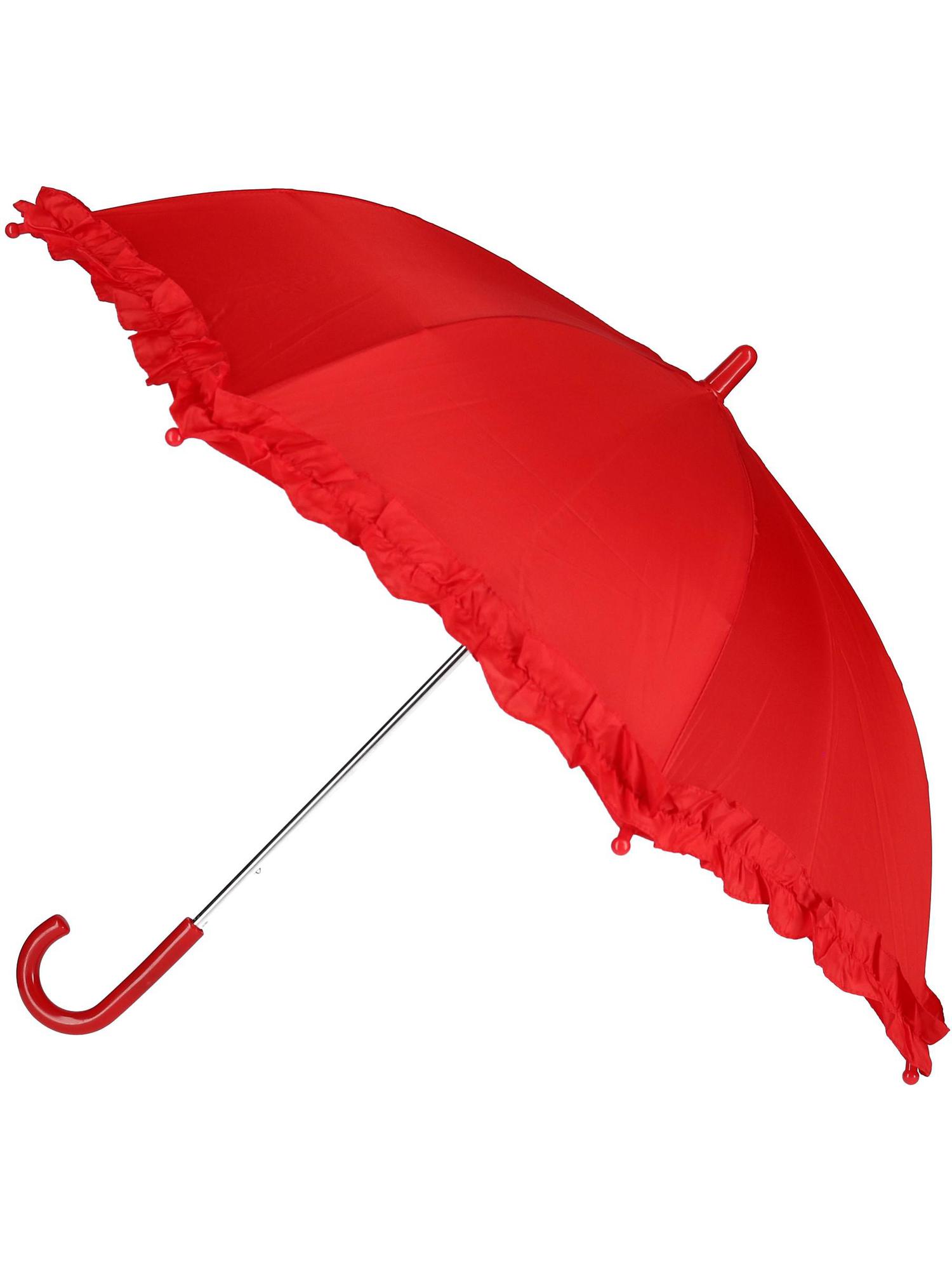 CTM CTM® Kid's Solid Color Stick Umbrella with Ruffle