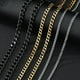 thumbnail image 1 of Collar de acero inoxidable chapado en oro de 18 quilates con cadena cubana esmerilada de doble cara para hombres, 1 of 5