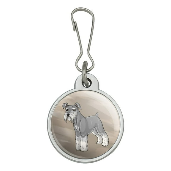 Miniature Schnauzer Dog Jacket Handbag Purse Luggage Backpack Zipper Pull Charm