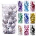 thumbnail image 4 of 24Pcs Christmas Balls Ornaments, 6cm Essential Christmas Tree Hanging Shatterproof Decorations for Indoor Home Holiday Party White, 4 of 5