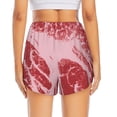 thumbnail image 2 of Lsque Striped Meat Printed Women's Running Shorts with Liner Pockets,Elastic Quick Dry Workout Athletic Gym Yoga Shorts,Womens High Waist Shorts-XX-Large, 2 of 9