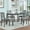 Gray, variant on Noble House 5-Piece Farmhouse Dining Set, 45.5" Rectangular Wooden Table with Upholstered Chairs, Walnut