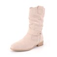 thumbnail image 3 of Botas Occidental Zippe Cortas Cómodas Gamuza Botines Mujer Antideslizantes Ligeros para Otoño Invierno Rojo, 3 of 9