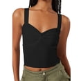 thumbnail image 4 of Liacowi Women Knitted Ribbed Crop Tank Top Sleevless V Neck Slim Fit Basic Cami Shirts Summer Tops, 4 of 7