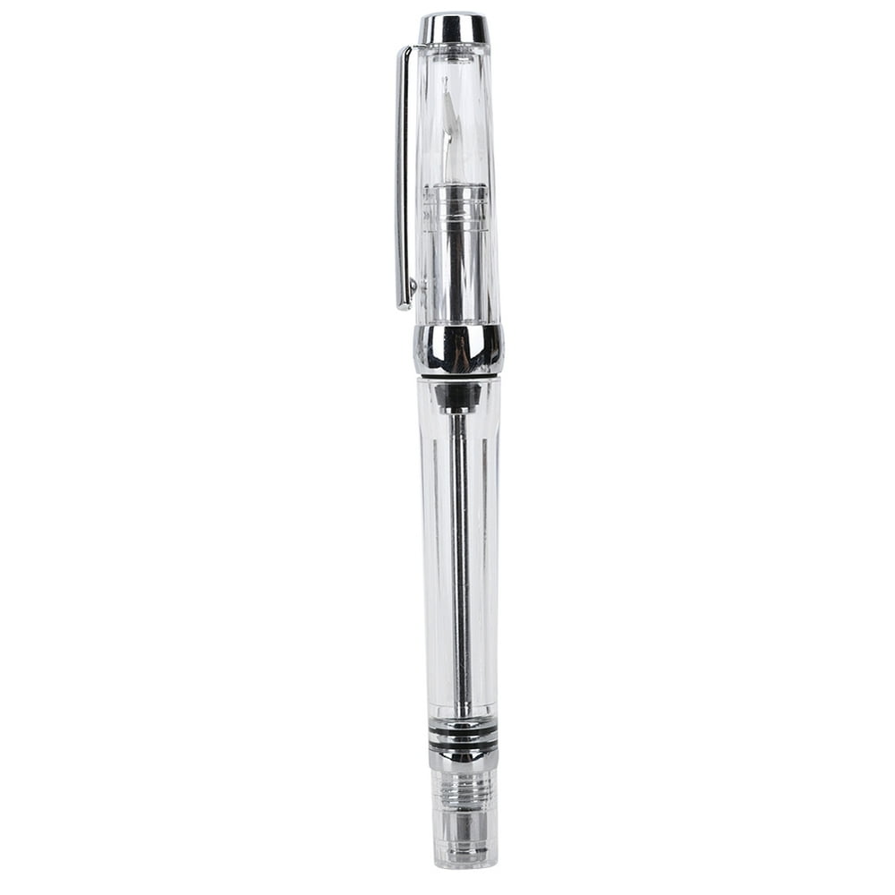 Tebru Large Capacity Fountain Pen Transparent Metal Business Writing