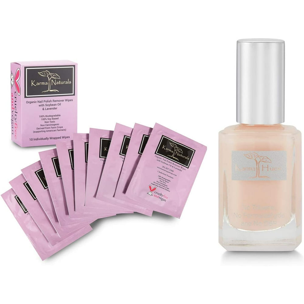 Nail Polish Remover Wipes Pack of 10 NonToxic, Vegan, Cruelty Free