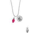 thumbnail image 2 of Delight Jewelry Silvertone Christmas Lights - Hot Pink Resin Silvertone Script Initial Disc - Q - Charm Necklace, 20"+3", 2 of 4