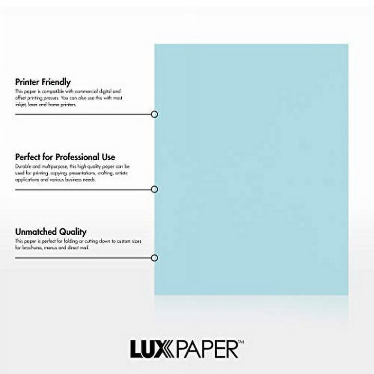  LUXPaper 8.5 x 11 Paper, Letter Size, Baby Blue, 80lb.  Text